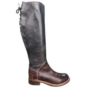 Bed Stu Women’s Manchester Black Brown Leather Riding Boot Size US 8